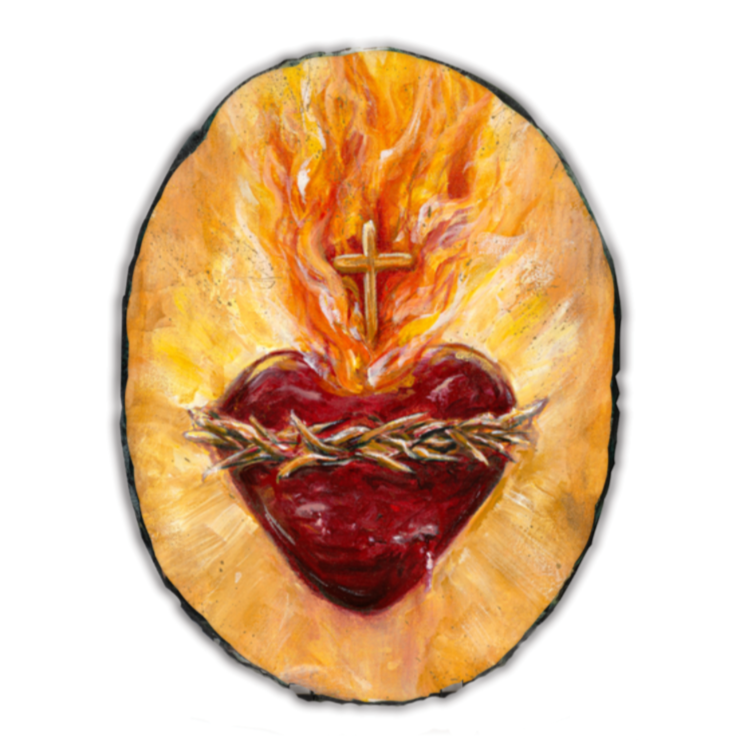 SACRED HEART OF JESUS- SLATE ROCK (X-LARGE)